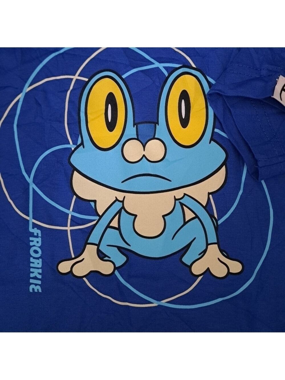 POKEMON CENTER FROAKIE t shirt blue graphics cartoon coastal gamer size Small